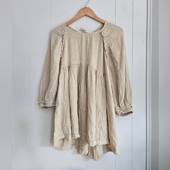 Free People Beige Textured Tunic -Size S - Picture 3 of 11